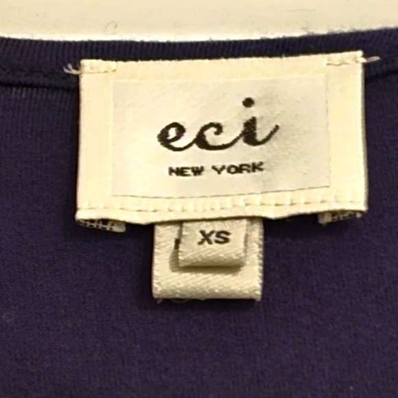 ECI New York Short Sleeve Top sz xs - Picture 3 of 4